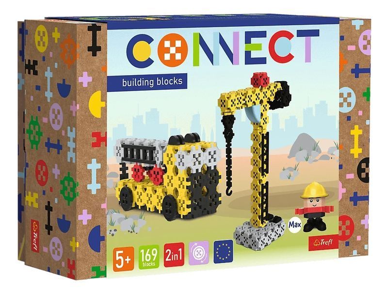Конструктор 2 в 1 Trefl Connect Будівельна техніка, 169 елементів 61971 bab-396104 фото