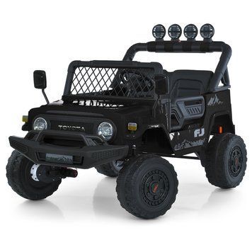 Дитячий електромобіль Джип Toyota FJ Cruiser 2566AEBLR-2 двомісний, 4 мотори по 35W, EVA, шкіра, MP3, USB, Bluetooth, чорний mp-317642 фото