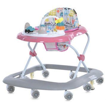 Ходунки ME 1215 SIMPLY Pink музика, колеса 8шт, стопор, на бат-ці, рожевий mp-326285 фото