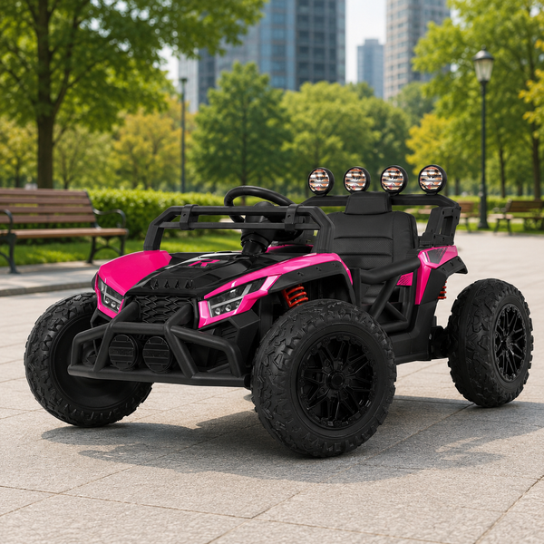 Багги M 6073EBLR-8 2, 4G на радиоуправлении, 2*12V7AH, 4*35W, USB, BLUETOOTH, EVA, музыка, свет, кожа, розовый mp-308889 фото