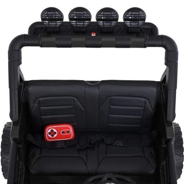 Детский электромобиль Джип Toyota FJ Cruiser 2566AEBLR-2 двухместный, 4 мотора по 35W, EVA, кожа, MP3, USB, Bluetooth, черный mp-317642 фото