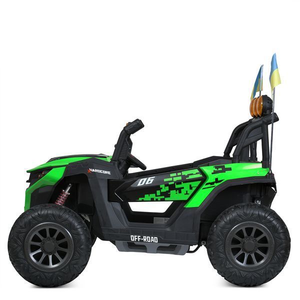 Джип M 6019EBLR-5 2, 4G на радиоуправлении, 2*12V12AH, 4*45W, MP3, USB, TF, BLUETOOTH, EVA, APP, шкіра, музыка, свет, зелений mp-304788 фото