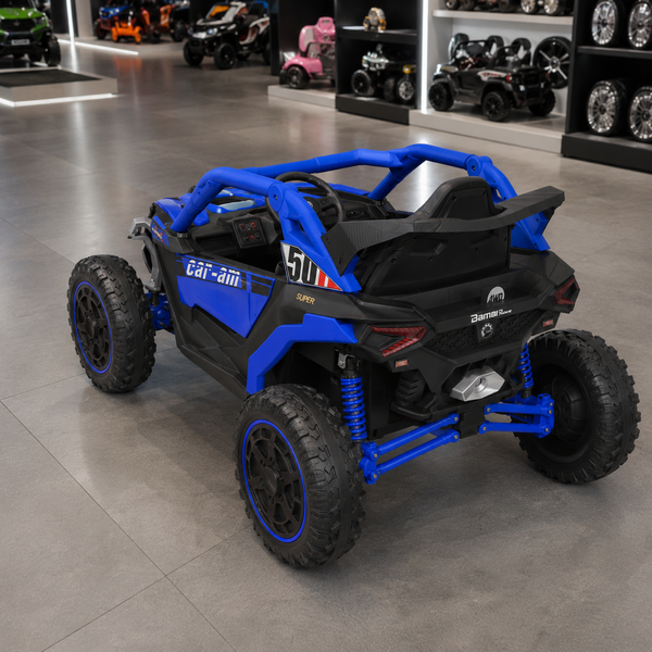 Дитячий електромобіль Джип Баггі Bambi Racer M 6256EBLR-4 синій, 4 мотори по 45W, EVA, шкіра, MP3, USB, Bluetooth, TF, музика, світло mp-329570 фото