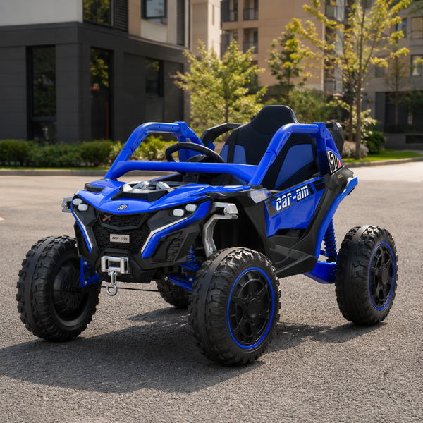 Дитячий електромобіль Джип Баггі Bambi Racer M 6256EBLR-4 синій, 4 мотори по 45W, EVA, шкіра, MP3, USB, Bluetooth, TF, музика, світло mp-329570 фото