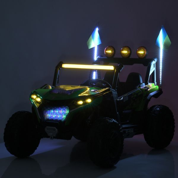 Джип M 6019EBLR-5 2, 4G на радиоуправлении, 2*12V12AH, 4*45W, MP3, USB, TF, BLUETOOTH, EVA, APP, шкіра, музыка, свет, зелений mp-304788 фото