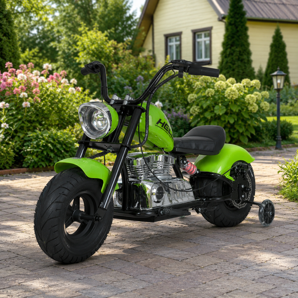 Мотоцикл M 6016AL-5 36V 1шт 2*18V9AH, 1*350W, USB, BLUETOOTH, TF, шкіра, зелений mp-306658 фото