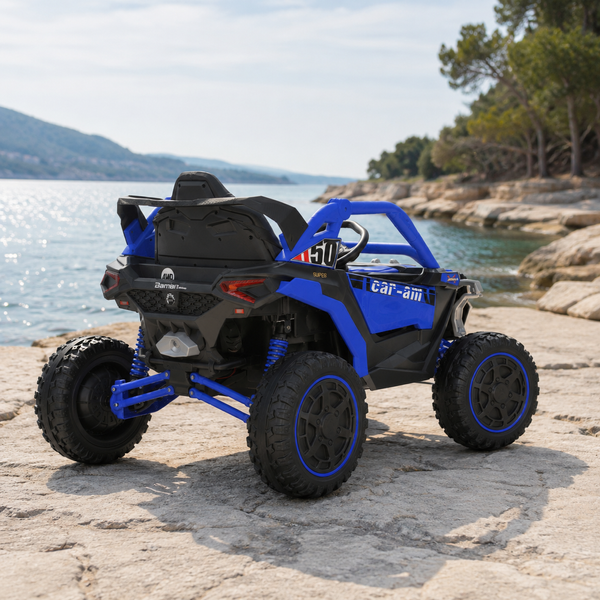 Дитячий електромобіль Джип Баггі Bambi Racer M 6256EBLR-4 синій, 4 мотори по 45W, EVA, шкіра, MP3, USB, Bluetooth, TF, музика, світло mp-329570 фото