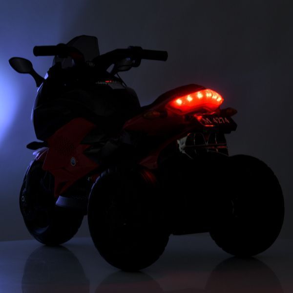 Дитячий мотоцикл BMW K1300S Bambi M 4274ELR-3, на радіокеруванні, червоний, 2 мотори по 35W, EVA, екошкіра, MP3, USB, TF mp-335914 фото