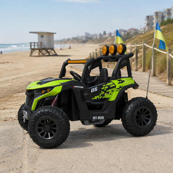 Джип M 6019EBLR-5 2, 4G на радиоуправлении, 2*12V12AH, 4*45W, MP3, USB, TF, BLUETOOTH, EVA, APP, шкіра, музыка, свет, зелений mp-304788 фото