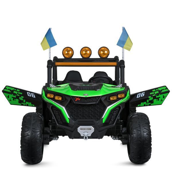Джип M 6019EBLR-5 2, 4G на радиоуправлении, 2*12V12AH, 4*45W, MP3, USB, TF, BLUETOOTH, EVA, APP, шкіра, музыка, свет, зелений mp-304788 фото
