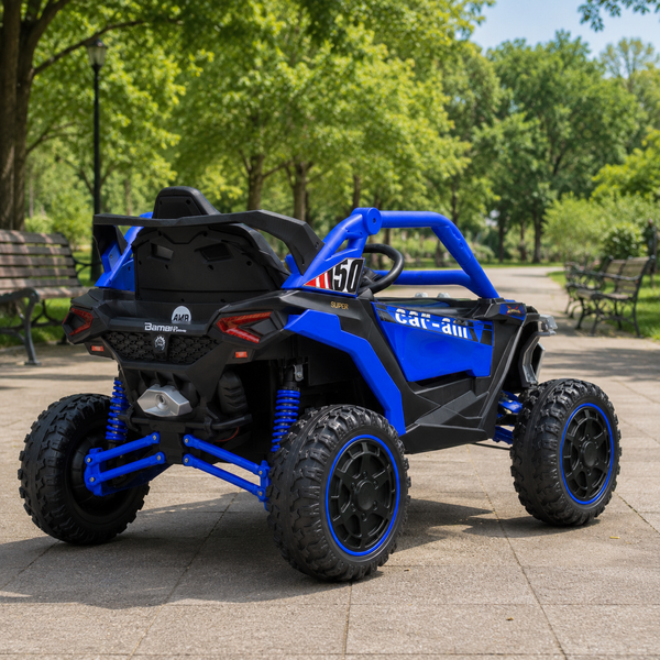 Дитячий електромобіль Джип Баггі Bambi Racer M 6256EBLR-4 синій, 4 мотори по 45W, EVA, шкіра, MP3, USB, Bluetooth, TF, музика, світло mp-329570 фото