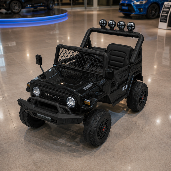 Детский электромобиль Джип Toyota FJ Cruiser 2566AEBLR-2 двухместный, 4 мотора по 35W, EVA, кожа, MP3, USB, Bluetooth, черный mp-317642 фото