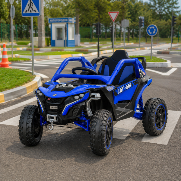 Дитячий електромобіль Джип Баггі Bambi Racer M 6256EBLR-4 синій, 4 мотори по 45W, EVA, шкіра, MP3, USB, Bluetooth, TF, музика, світло mp-329570 фото