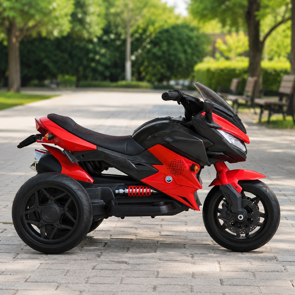 Дитячий мотоцикл BMW K1300S Bambi M 4274ELR-3, на радіокеруванні, червоний, 2 мотори по 35W, EVA, екошкіра, MP3, USB, TF mp-335914 фото