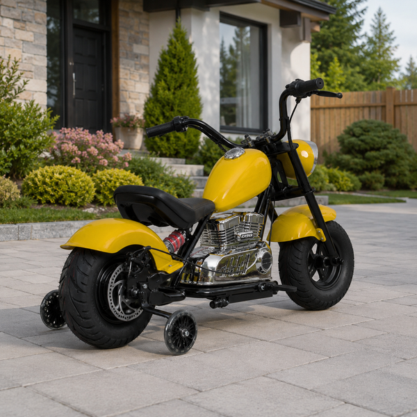 Мотоцикл M 6016AL-6 36V 1шт 2*18V9AH, 1*350W, USB, BLUETOOTH, TF, шкіра, жовтий mp-306659 фото