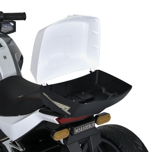 Мотоцикл M 5830EBL-1 1акум12V12, 2мотори45W, USB, MP3, TF, bluetooth, музика, світло, EVA, шкіра, білий mp-297603 фото