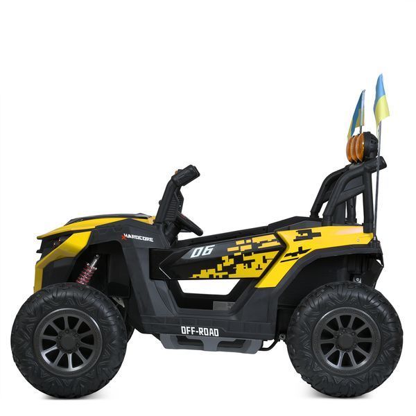 Джип M 6019EBLR-6 2, 4G на радіокеруванні, 2*12V12AH, 4*45W, MP3, USB, TF, BLUETOOTH, EVA, APP, шкіра, музика, світло, жовтий mp-304789 фото
