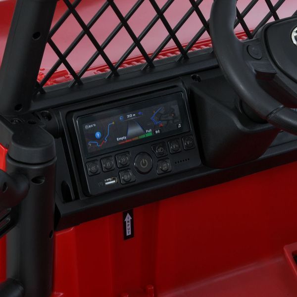 Детский электромобиль Джип Toyota FJ Cruiser 2566AEBLR-3 двухместный, 4 мотора по 35W, EVA, кожа, MP3, USB, Bluetooth, красный mp-317643 фото