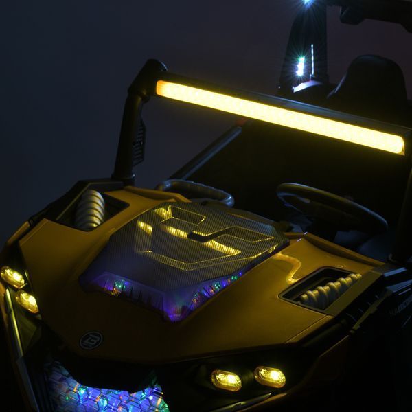 Джип M 6019EBLR-6 2, 4G на радіокеруванні, 2*12V12AH, 4*45W, MP3, USB, TF, BLUETOOTH, EVA, APP, шкіра, музика, світло, жовтий mp-304789 фото