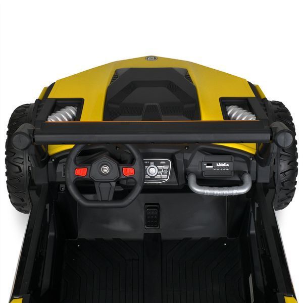 Джип M 6019EBLR-6 2, 4G на радіокеруванні, 2*12V12AH, 4*45W, MP3, USB, TF, BLUETOOTH, EVA, APP, шкіра, музика, світло, жовтий mp-304789 фото