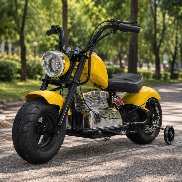 Мотоцикл M 6016AL-6 36V 1шт 2*18V9AH, 1*350W, USB, BLUETOOTH, TF, шкіра, жовтий mp-306659 фото