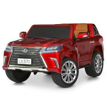 Детский электромобиль Джип Lexus LX 570 M 3906 (MP4) EBLRS-3 двухместный, 4 мотора по 35W, MP4, EVA, кожа, крашеный красный mp-335700 фото
