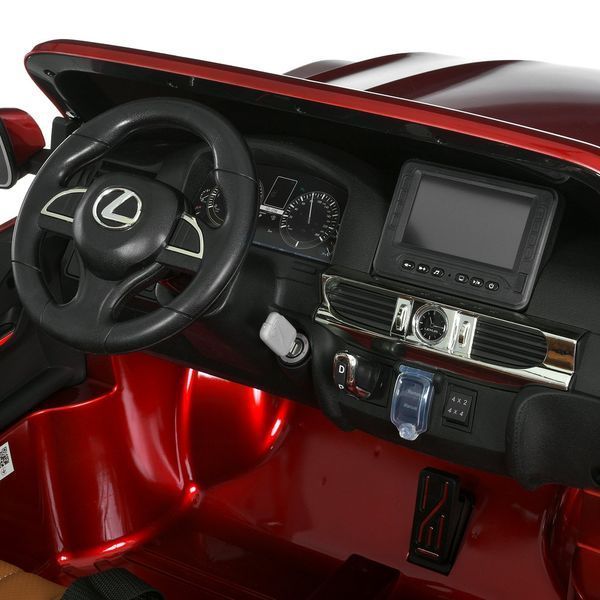 Детский электромобиль Джип Lexus LX 570 M 3906 (MP4) EBLRS-3 двухместный, 4 мотора по 35W, MP4, EVA, кожа, крашеный красный mp-335700 фото