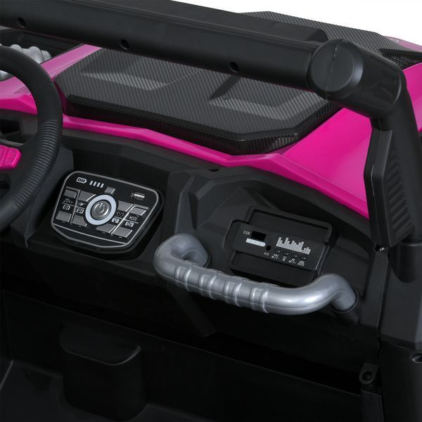 Джип M 6019EBLR-8 2, 4G на радіокеруванні, 2*12V12AH, 4*45W, MP3, USB, TF, BLUETOOTH, EVA, APP, шкіра, музика, світло, рожевий mp-304790 фото