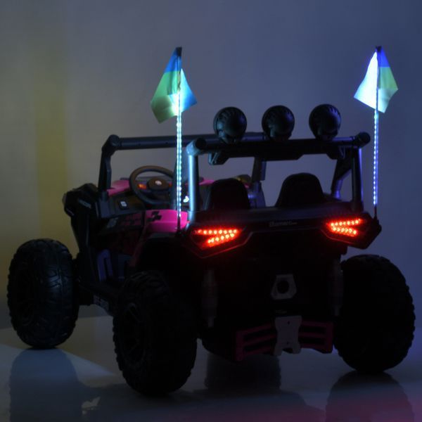Джип M 6019EBLR-8 2, 4G на радіокеруванні, 2*12V12AH, 4*45W, MP3, USB, TF, BLUETOOTH, EVA, APP, шкіра, музика, світло, рожевий mp-304790 фото