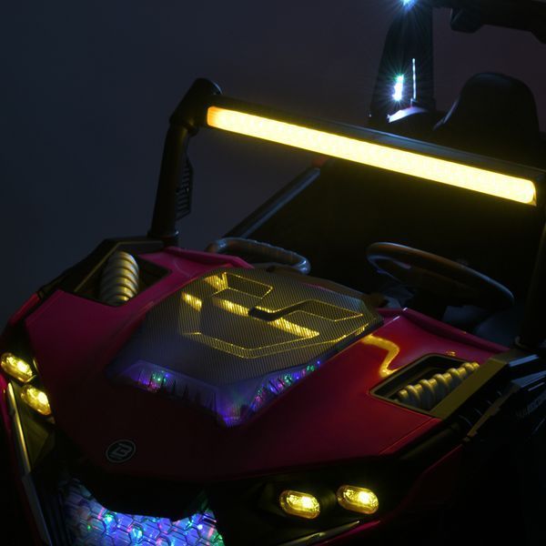 Джип M 6019EBLR-8 2, 4G на радіокеруванні, 2*12V12AH, 4*45W, MP3, USB, TF, BLUETOOTH, EVA, APP, шкіра, музика, світло, рожевий mp-304790 фото