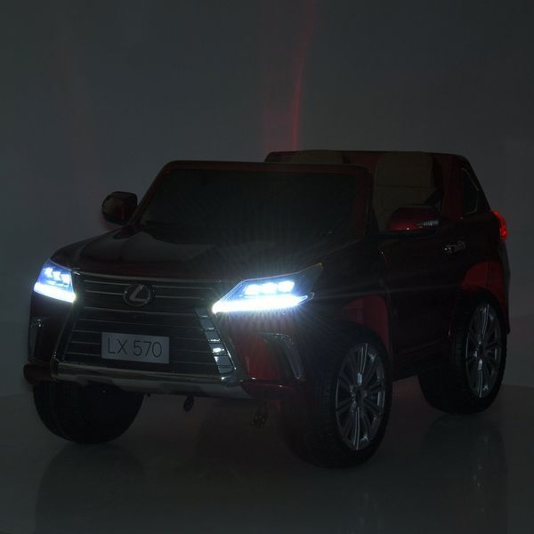 Детский электромобиль Джип Lexus LX 570 M 3906 (MP4) EBLRS-3 двухместный, 4 мотора по 35W, MP4, EVA, кожа, крашеный красный mp-335700 фото