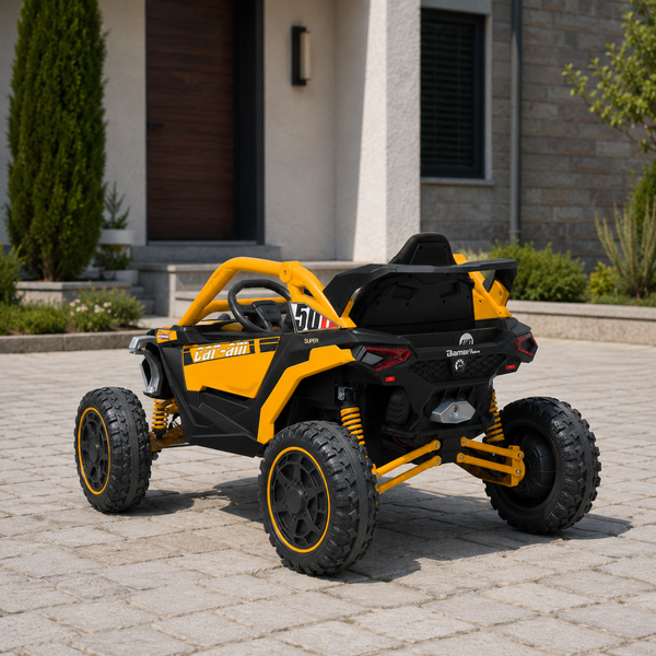 Детский электромобиль Джип Багги Bambi Racer M 6256EBLR-6, 4 мотора по 45W, EVA, кожа, MP3, USB, Bluetooth, желтый mp-329688 фото