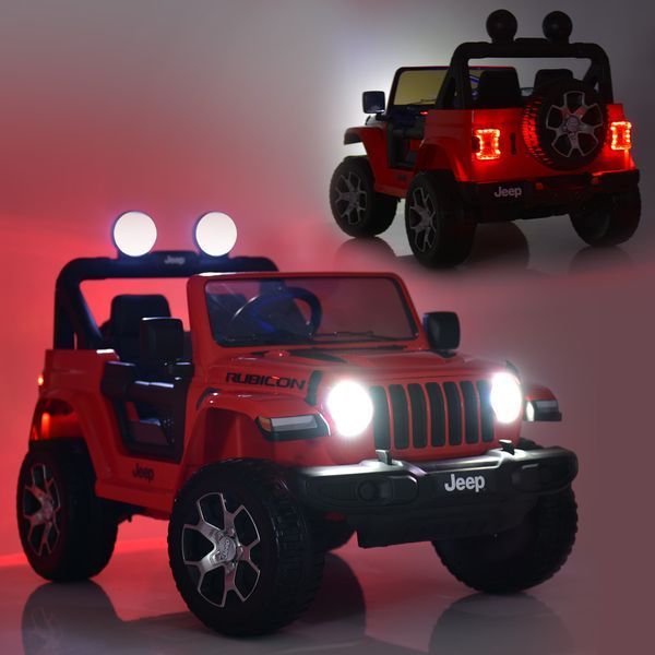 Дитячий електромобіль Джип Jeep Wrangler Rubicon Bambi M 4176 EBLR-3 червоний, 4 мотори по 35W, MP3, Bluetooth, EVA, шкіра mp-221219 фото
