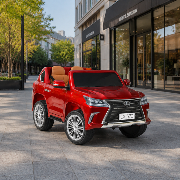 Детский электромобиль Джип Lexus LX 570 M 3906 (MP4) EBLRS-3 двухместный, 4 мотора по 35W, MP4, EVA, кожа, крашеный красный mp-335700 фото