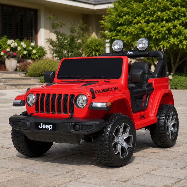 Дитячий електромобіль Джип Jeep Wrangler Rubicon Bambi M 4176 EBLR-3 червоний, 4 мотори по 35W, MP3, Bluetooth, EVA, шкіра mp-221219 фото