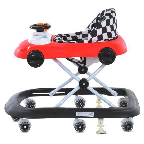 Ходунки ME 1216 CAR WAY Red-Black музыка, колеса 8шт, стопор, красно-черный mp-326287 фото