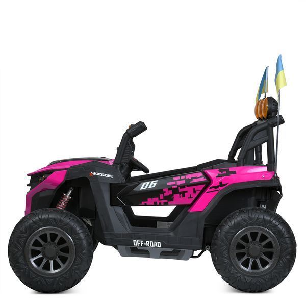 Джип M 6019EBLR-8 2, 4G на радіокеруванні, 2*12V12AH, 4*45W, MP3, USB, TF, BLUETOOTH, EVA, APP, шкіра, музика, світло, рожевий mp-304790 фото