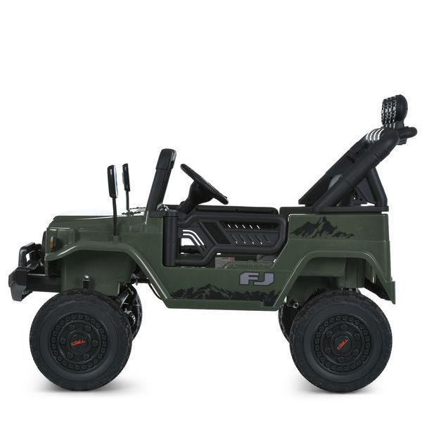 Детский электромобиль Джип Toyota FJ Cruiser 2566AEBLR-5 двухместный, 4 мотора по 35W, EVA, кожа, MP3, USB, Bluetooth, зеленый mp-317644 фото