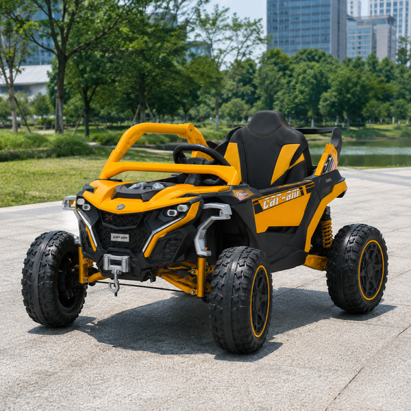 Детский электромобиль Джип Багги Bambi Racer M 6256EBLR-6, 4 мотора по 45W, EVA, кожа, MP3, USB, Bluetooth, желтый mp-329688 фото