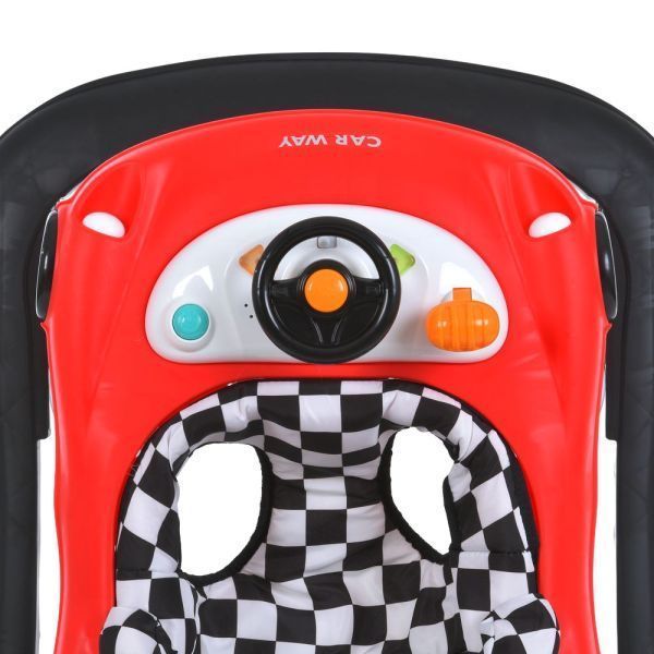 Ходунки ME 1216 CAR WAY Red-Black музыка, колеса 8шт, стопор, красно-черный mp-326287 фото