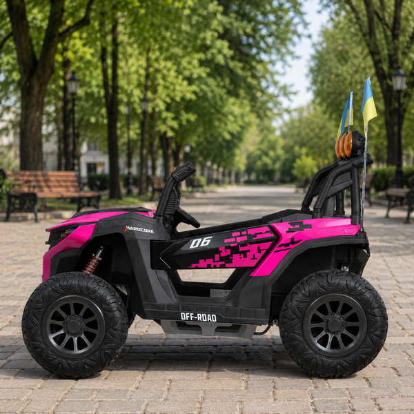 Джип M 6019EBLR-8 2, 4G на радіокеруванні, 2*12V12AH, 4*45W, MP3, USB, TF, BLUETOOTH, EVA, APP, шкіра, музика, світло, рожевий mp-304790 фото