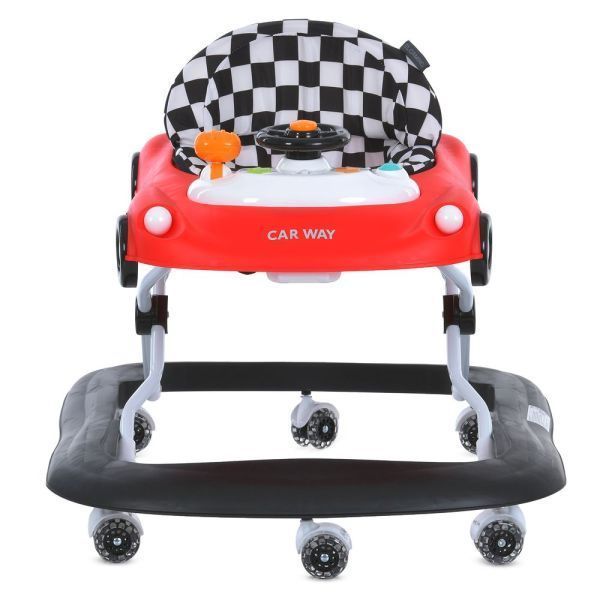 Ходунки ME 1216 CAR WAY Red-Black музыка, колеса 8шт, стопор, красно-черный mp-326287 фото