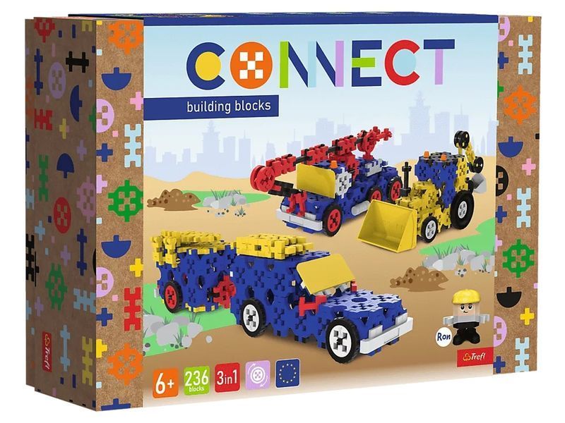 Конструктор 3в1 Trefl Connect Строительные машины, 236 элементов 61979 bab-396112 фото