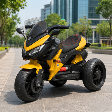 Детский мотоцикл BMW K1300S Bambi M 4274ELR-6, на радиоуправлении, желтый, 2 мотора по 35W, EVA, кожа, MP3, USB, TF mp-335916 фото
