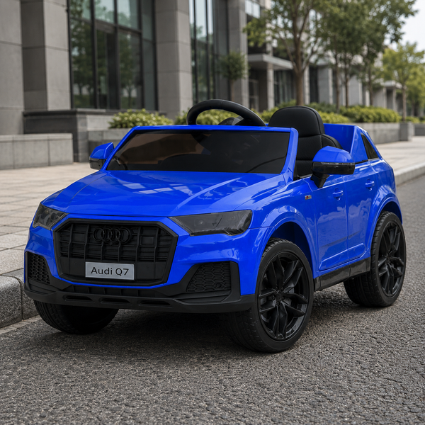 Детский электромобиль Джип Bambi M 5796 EBLR-4 Audi Q7 синий, 2 мотора по 35W, EVA, экокожа, MP3/USB, Bluetooth mp-298137 фото