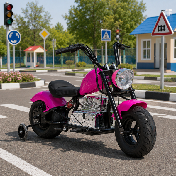 Мотоцикл M 6016AL-8 36V 1шт 2*18V9AH, 1*350W, USB, BLUETOOTH, TF, шкіра, розовий mp-306661 фото